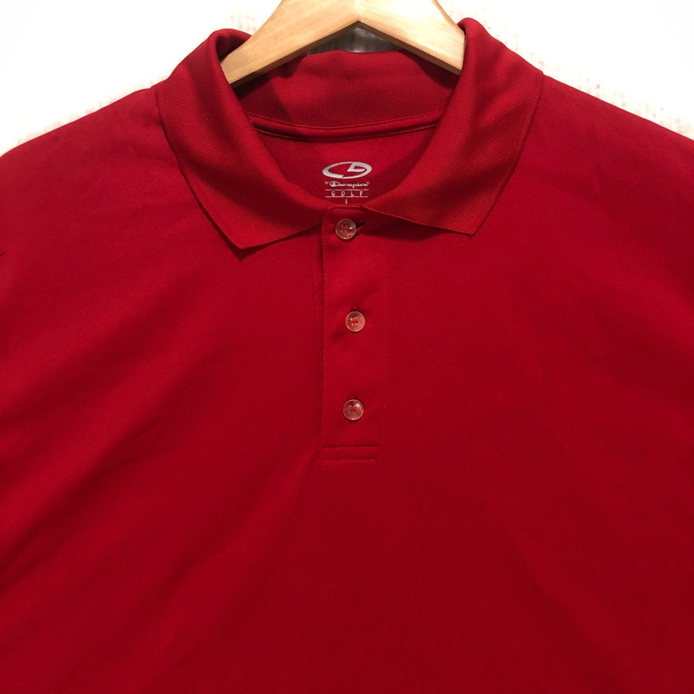 Champion C9 Golf Polo Shirt Mens‎ Large Red Duo Dry Short Sleeve T9758-AZJ